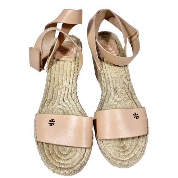 Tory Burch Bima 2 Espadrille Wedges Ankle Strap Sandals 46932 Used - Picture 3 of 14
